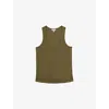 Reiss Womens Ruby Sleeveless Stretch-silk Top Khaki Green In Green