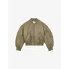 Reiss Womens Khaki Juniper Ribbed-collar Puffer Bomber Jacket In Brown