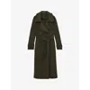 Reiss Womens Khaki  X Atelier Scarlett Belted-waist Wool Coat In Brown