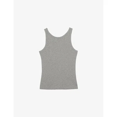 Reiss Womens  Lara Low-back Ribbed Stretch-cotton Vest
