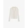 Reiss Womens Lauri Craft-stitch Ribbed-knit Top Ivory