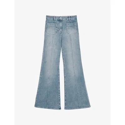 Reiss Womens  Sakura Flared-leg High-rise Cotton-blend Jeans