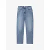 Reiss Womens Selin Mid-rise Straight-leg Denim Jeans Light Blue