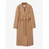 Reiss Womens Lucia Double-breasted Wool-blend Coat Light Camel