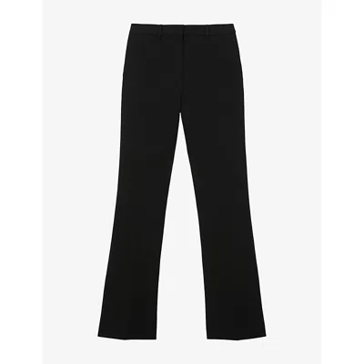 Reiss Womens Merisse Flared-leg Mid-rise Woven Trousers Black