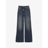 Reiss Womens Mid Blue Bonnie Mid-rise Flared-leg Denim Jeans In Mid Blue