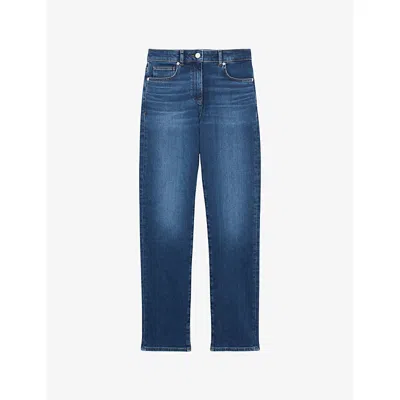 Reiss Womens Mid Blue Isabel Slim-leg Mid-rise Stretch-denim Jeans