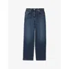 Reiss Womens Selin Mid-rise Straight-leg Denim Jeans Mid Blue In Mid Blue