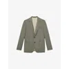 Reiss Womens Sage Green Midnight Slim-fit Wool-blend Blazer
