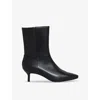 Reiss Kitten-heel Ankle Boots Leather In Black