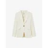 Reiss Womens Cream Millie Peak-lapel Single-breasted Woven Blazer In Cream