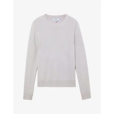 Reiss Womens Mimi Crewneck Cashmere Jumper Stone Neutral