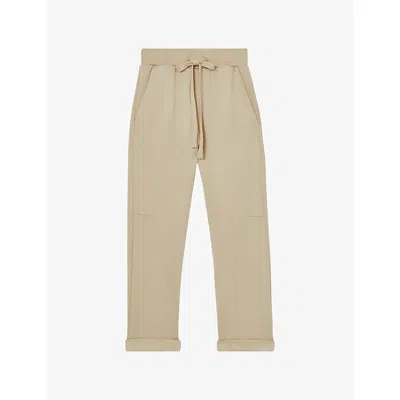 Reiss Womens Brandon Drawstring-waist Modal-blend Jogging Bottoms Mink