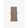 Reiss Womens Lanette Ribbed Knitted Vest Top Mink