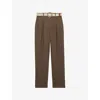 Reiss Womens Beau Tapered-leg Linen Trousers Mink Neutral In Mink Neutral