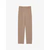 Reiss Womens Eve Tapered-leg Woven Trousers Mink Neutral In Mink Neutral
