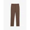 Reiss Womens Mink Neutral Gabi Slip-pocket Slim-leg Mid-rise Woven Trousers In Brown