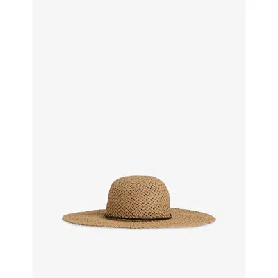 REISS WOMENS NATURAL ELISA STRAW HAT