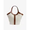 Reiss Womens Lyra Leather And Canvas Tote Bag Natural In Natural