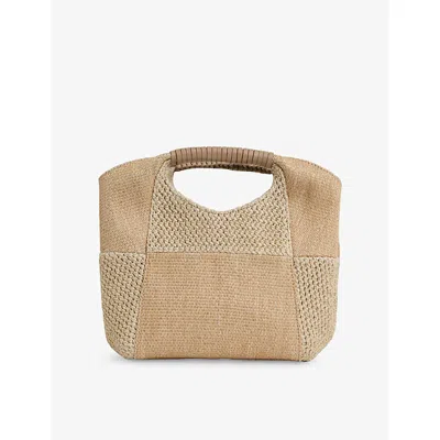Reiss Womens  Raffia Top-handle Clutch