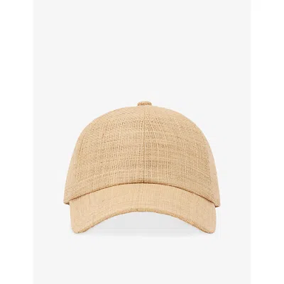 Reiss Womens Natural Winnie Raffia Baseball Cap In Brown