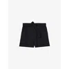 Reiss Womens Avril Belted-waist Regular-fit Woven Shorts Navy In Black