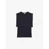 Reiss Womens Navy Carmen Double-layer Sleeveless Jersey Top In Navy