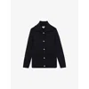 Reiss Womens Cat Spread-collar Wool-cashmere Knitted Cardigan Navy In Navy