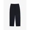 Reiss Womens Navy Clement Tapered-leg Cotton Trousers
