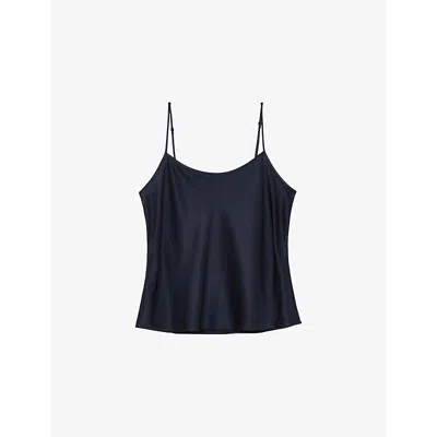 Reiss Womens Navy Corey Silk Cami Top In Blue