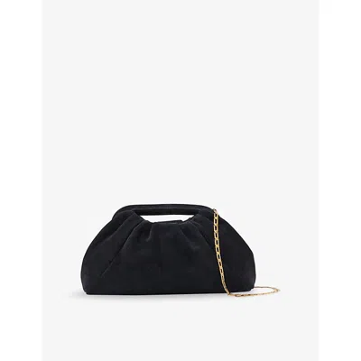 Reiss Womens June Suede Clutch Bag Navy In Purple