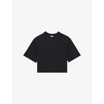 Reiss Womens Navy Lara Relaxed-fit Cotton T-shirt In Blue