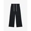 Reiss Womens Lenny Wide-leg Stretch-jersey Jogging Bottoms Navy In Navy