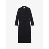 Reiss Womens Madison Notch-lapel Single-breasted Wool-blend Coat Navy In Navy