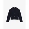 Reiss Womens Navy Mila V-neck Button-up Wool And Cashmere-blend Cardigan In Black