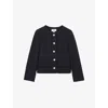 Reiss Womens Navy Nola Single-breasted Cropped Wool Jacket In Navy