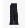 Reiss Womens Navy Priya Flared-leg Woven Trousers In Black