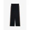 Reiss Womens Sasha Wide-leg High-rise Stretch Faux-leather Trousers Navy In Navy