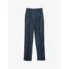 Reiss Navy Sienna Sparkle Tapered Trousers In Navy