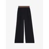 Reiss Wilde Wide Leg Trousers Navy In Navy