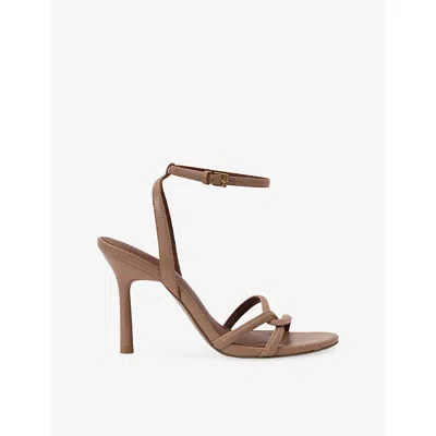 Reiss Womens Neutral Annabelle Leather Heeled Sandals Eur 39 / 6 Uk