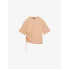Reiss Womens Berkeley Rope-cord Cotton Top Neutral