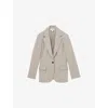 Reiss Brittany Textured Single-button Blazer In Neutral