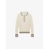 Reiss Womens Neutral Cece Contrast-tipping Wool And Cashmere-blend Polo Jumper In Neutral