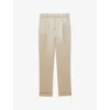 Reiss Womens Neutral Celia Tapered-fit Satin Trousers In Neutral