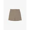 Reiss Womens  Beatrix Checked Wool-blend Mini Skirt In Neutral