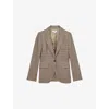 Reiss Womens Neutral Check Checked Single-breasted Woven Blazer In Neutral