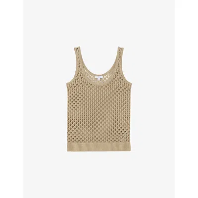 Reiss Womens Neutral Colette Knitted Linen Vest
