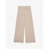 Reiss Womens Delilah Wide-leg High-rise Cotton Trousers Neutral