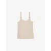 Reiss Womens Neutral Isabella Scoop-neck Stretch-cotton Vest Top